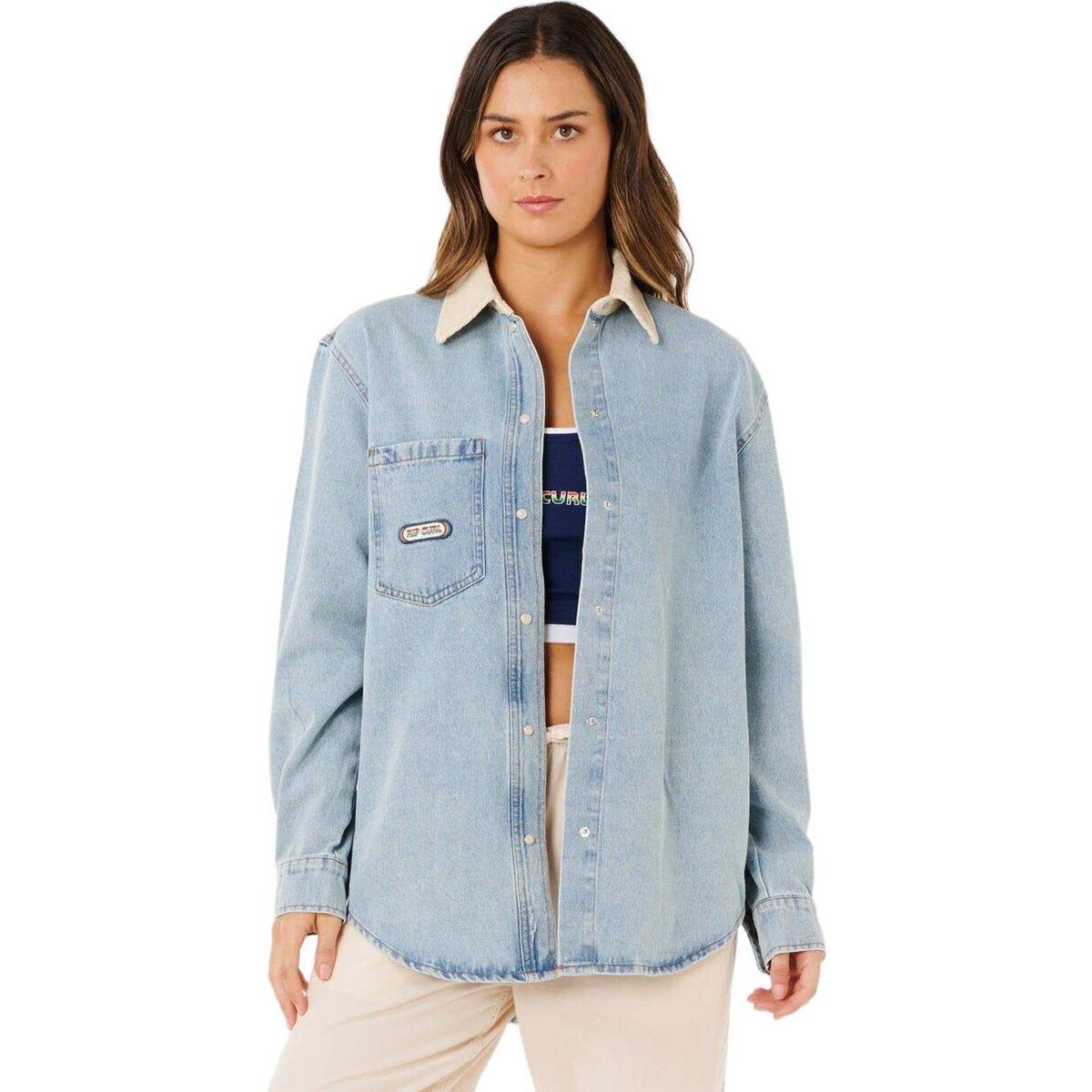 RipCurl Surf Side Relaxed Denim Shirt washed blue (9756) M 070WSH-9756-M