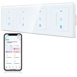 CURRYSMARTER Gen6.1 WLAN Rollladenschalter, Smarte Rollladensteuerung & Jalousieschalter - 4Fach
