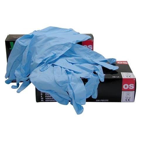 Otto Schachner Nilex Einweghandschuhe 9 (L) - Nitril puderfrei - Stärke 0.10mm - blau - Box mit 100 Stück (9) (5701273060825)