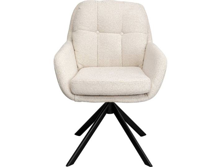 Draaistoel met armleuningen Molly creme Kare Design