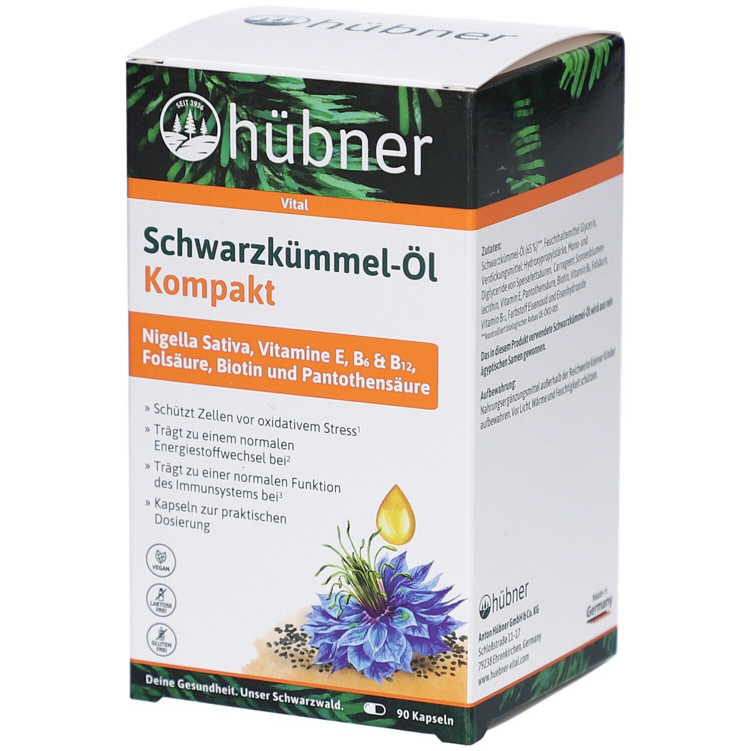 Hübner Schwarzkümmel-Öl Kompakt Kapseln 90 St