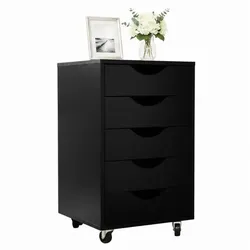 Relaxdays Rollcontainer 5 Schubladen Schwarz