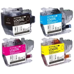 Kompatibles Druckerpatronen-Set Brother LC-422 XL Schwarz, Cyan, Magenta, Gelb, LC422XLVAL