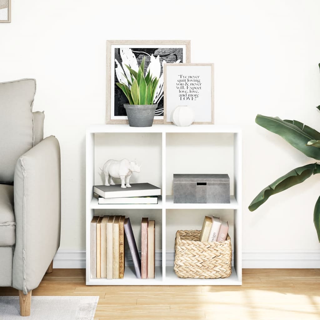 vidaXL Bibliothèque séparateur de pièce blanc 69,5x29x69,5 cm