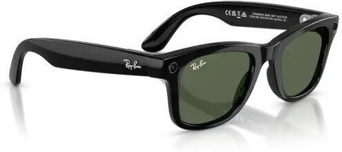 Ray-Ban Meta Wayfarer (Gen 2) Smart Glasses - Shiny Black, Clear to Graphite Green Transitions Lenses - Standard