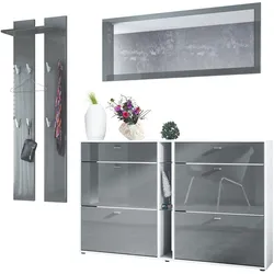 GARDEROBE Orlando Grau Hochglanz