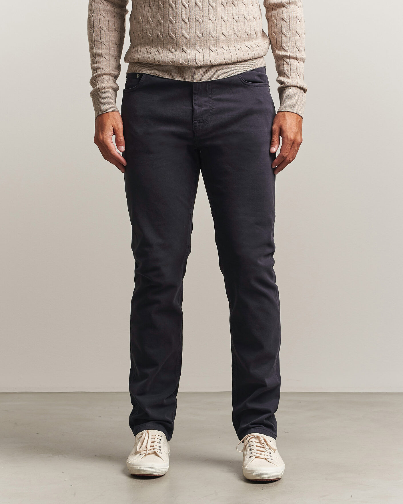 Morris James Brushed 5-Pocket Pant Blue men W34L34 Blå