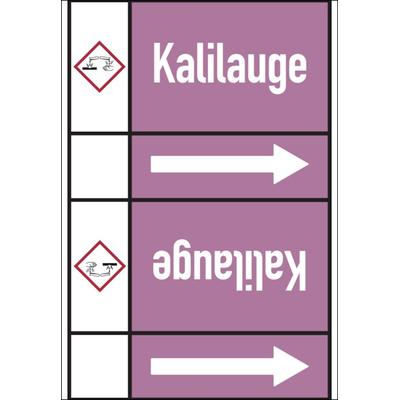Rohrleitungskennzeichen Kalilauge - 33000x105 mm Folie selbstklebend