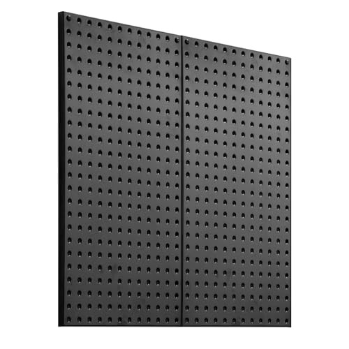 VEVOR Pegboard Wandorganizer van Robuust Staal, 2 Panelen, Zwart, B: 81,28 cm, D: 40,64 cm, H: 1,9 cm