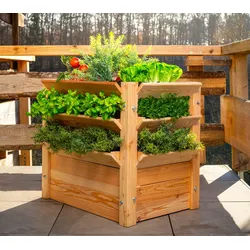 Westmann Premium XL | Lärchenholz Hochbeet und Kräuterbeet | 91x66 cm - Natur