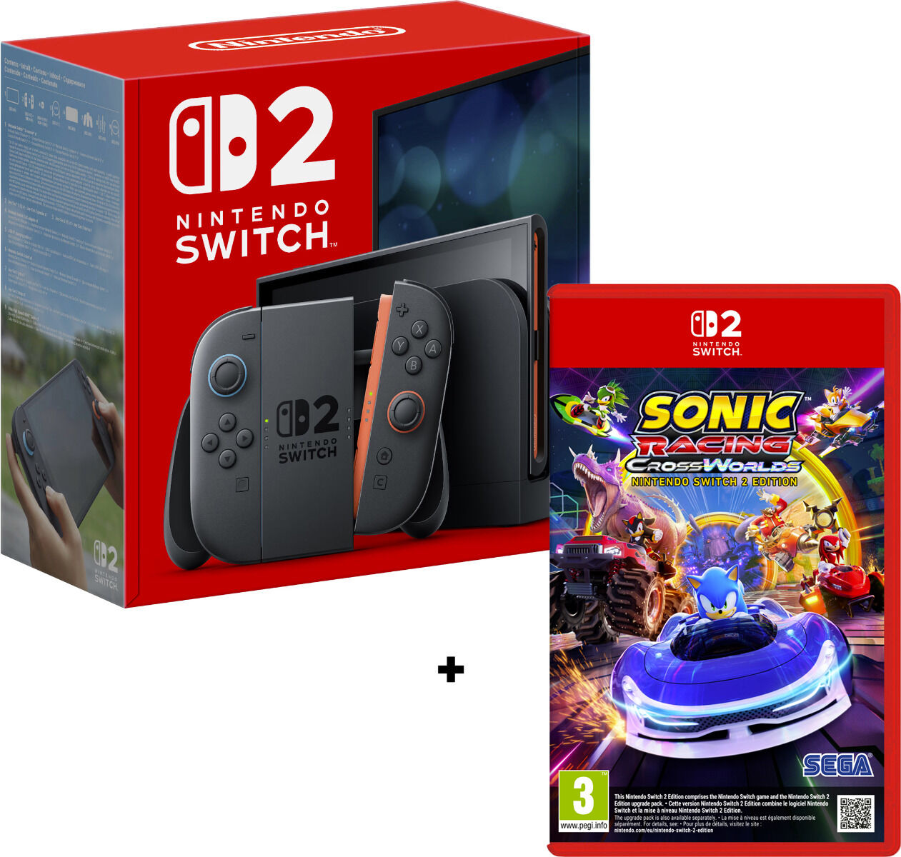 Nintendo Switch 2 Console 2026 Upgrade Bundle-Sonic Racing CrossWorlds (Fysiek) (Switch 2) Nieuw