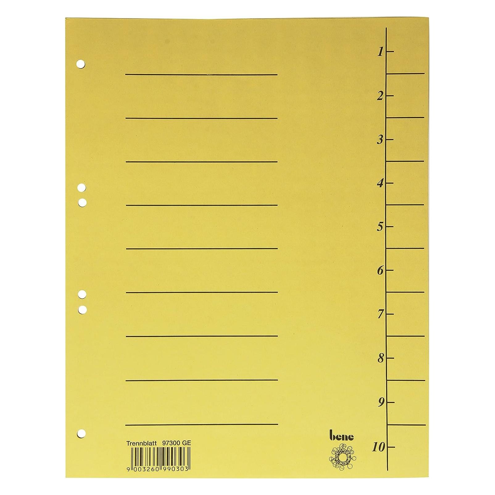 Bene Trennblatt Verwendung für Papierformat: DIN A4 Werkstoff: Karton (97300GE)