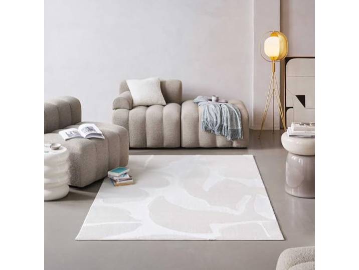 Wecon Home Sara gewebter Kurzflorteppich, 80 x 150 cm, weiß