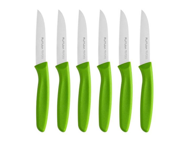 Schälmesser 6-teiliges Set Rostfreier Stahl Grün, Metall, 19 cm, Kochgeschirr, Küchenmesser, Schälmesser & Gemüsemesser