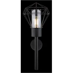 Globo, Gartenbeleuchtung, Aussenleuchte Horace schwarz 1xE27 LED (E27, IP44)