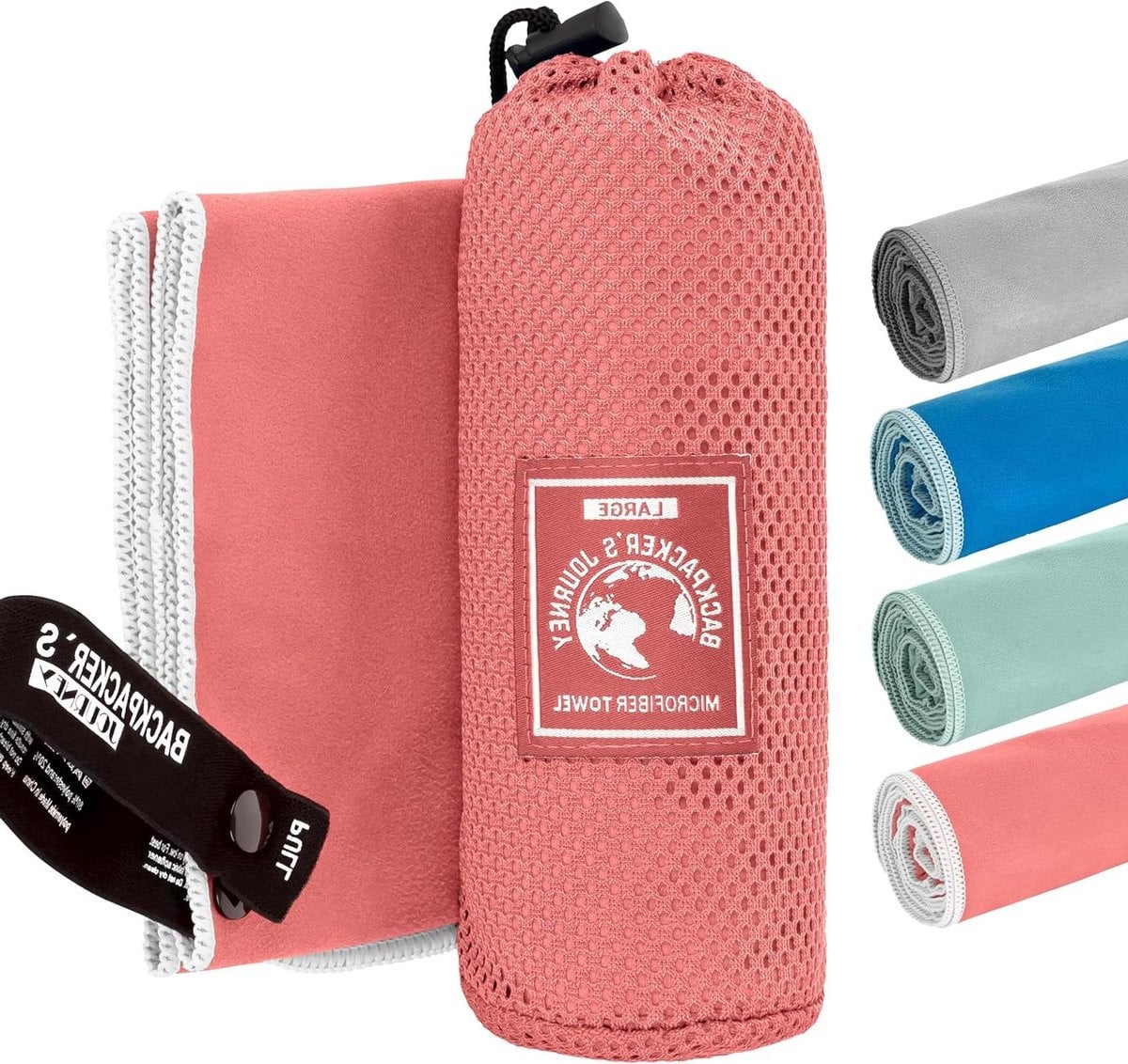 L&S Microvezel Handdoeken Set - Lichtgewicht Reishanddoeken - Zalmkleurig