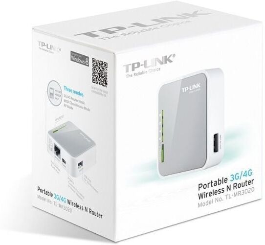 Router Inalámbrico 3G TP-Link TL-MR3020 150Mbps/ 2.4GHz/ 1 Antena/ WiFi 802.11n/g/b