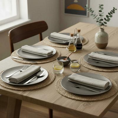 Storied Home "Stainless Steel Plates - 6.63""L x 6.63""W x 0.5""H"