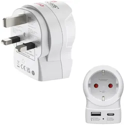 Hama 223478 Reiseadapter EU to US 1x USB-A, 1x USB-C