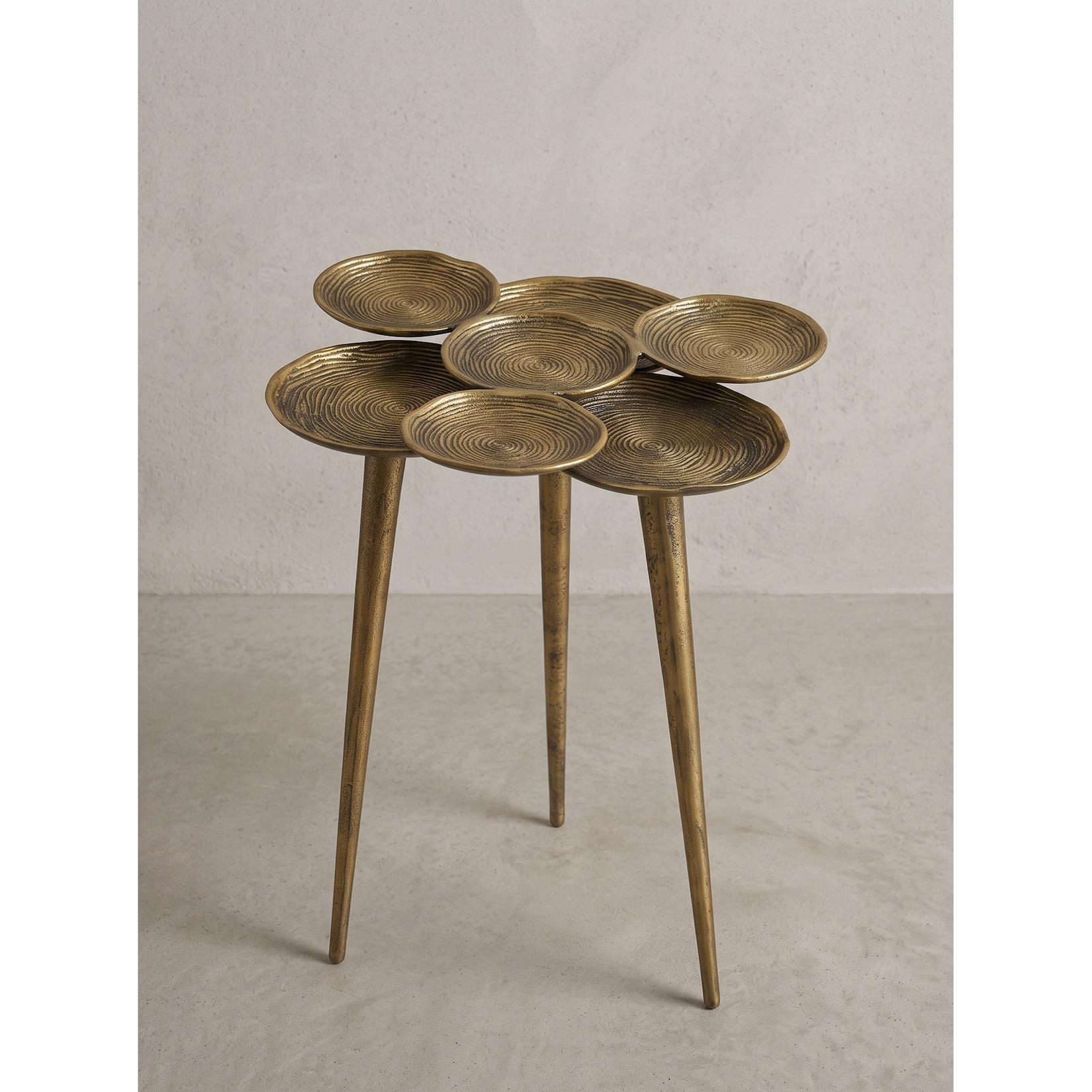 Beistelltisch Aluminium Gold Ø 46x55 cm - CARMONA Kadima Design