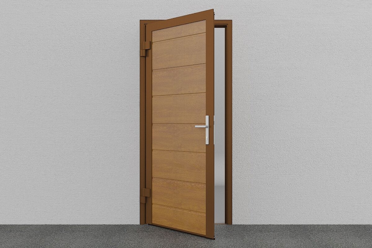 DoorHan Garagen Nebentür, M-Line, Woodgrain, Golden Oak