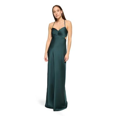 Cocktailkleid VERA MONT "Damen mit Cut-Outs", Damen, Gr. 38, Normalgrößen, grün (dusty slate), Satin, Obermaterial: 100% Polyester. Futter: 100% Polyester, figurbetont lang, Kleider