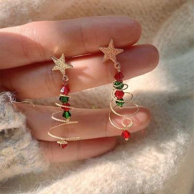 Multicon Wholesale Hub Colorful Beads Christmas Tree Earrings With Santa Claus And Snowman For Women Holiday Drop Earrings 9