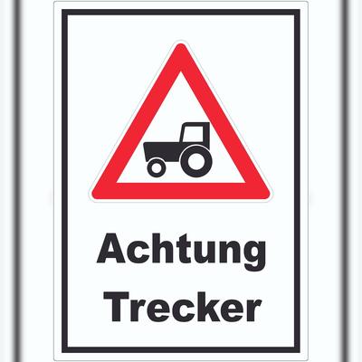 HB-Druck Achtung Trecker Aufkleber A2 (420x594mm)