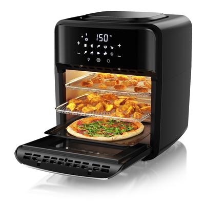 Arendo Heißluftfritteuse 12 l, 1800 W, Multifunktionsofen mit Backofen- und Dörrfunktion, 10 Programme, Touch-Bedienung und Zubehör