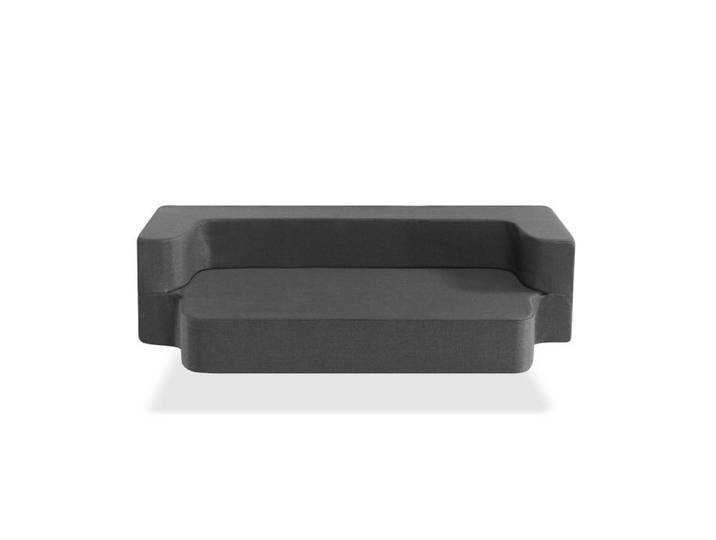 Matelas lit futon DORMALIT - Kma-Lit Pliant 90x190 - Épaisseur 24 cm - Gris - Mousse polyuréthane HR - 1 place
