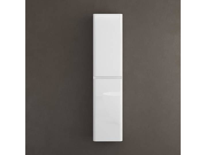 Sogood Meuble Colonne Salle de Bain Suspendu 35x20x150cm Colonne de Rangement Armoire Latérale Blanc Design Lucca