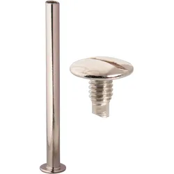 100 Buchschrauben, vernickelt Hülse glatt, Schraube geschlitzt | 55 mm, Metall, silber