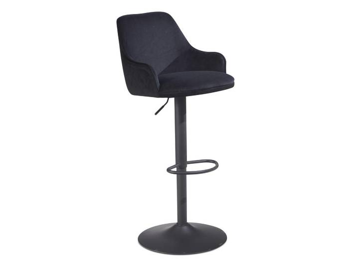 Mid.you Barhocker, Schwarz, Textil, Bodenplatte, 45x106x45 cm, Sitzfläche 360° drehbar, Esszimmer, Barmöbel, Barhocker