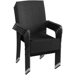 Polyrattan Gartenstühle Yoro - Schwarz