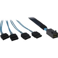 Kabel SFF 8643 > 4x SATA schwarz/blau, 0,7 Meter, Crossover