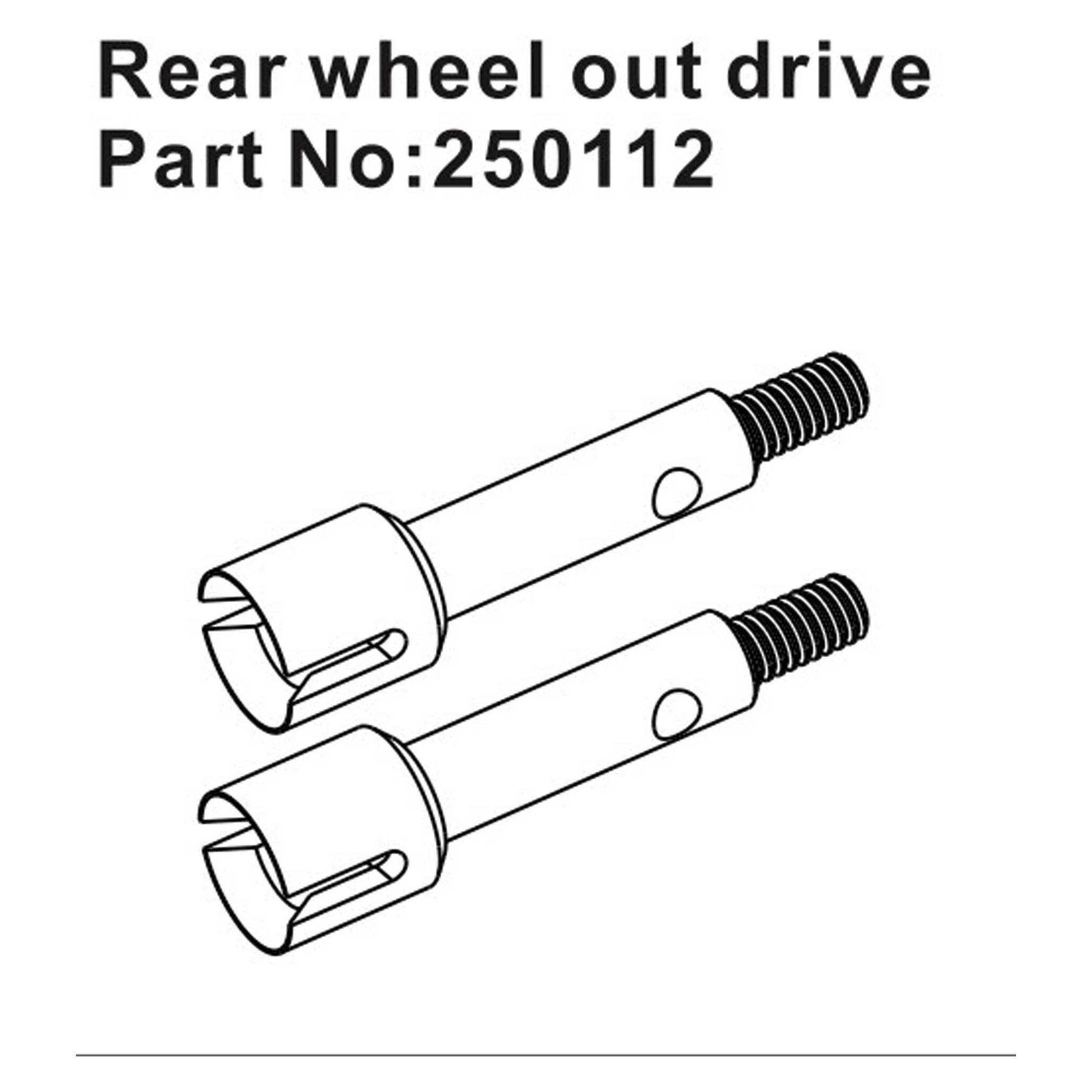 Hobby Plus RC Rear Wheel Outdrives (2) (HBP250112)