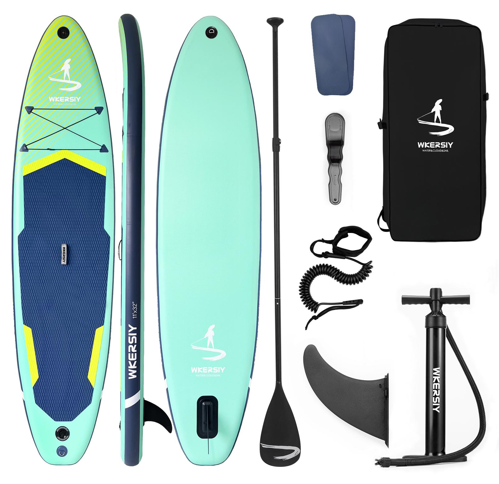 Aufblasbares SUP-Set 2 - Länge: 11 Fuß / 3,35 Meter - Gewicht: 9 kg - Ideal für Wassersport, Yoga und Angeln - Stand-Up-Paddle-Board