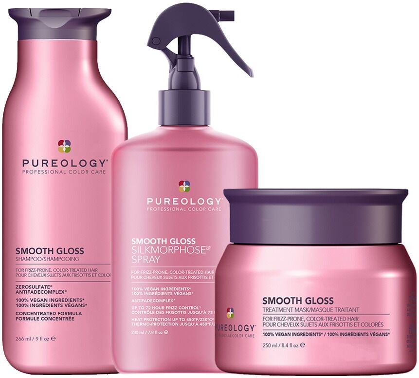 Pureology Smooth Gloss Shampoo 266Ml, Smooth Gloss Silkmorphose™ Spray 230Ml &