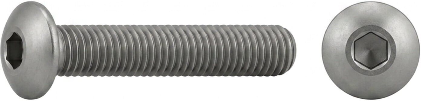 ISO 7380-1 Flachkopfschraube VG M6x40 Edelstahl A2 blank Innensechskant ; Industrial Quality Supplies (073809200060040)