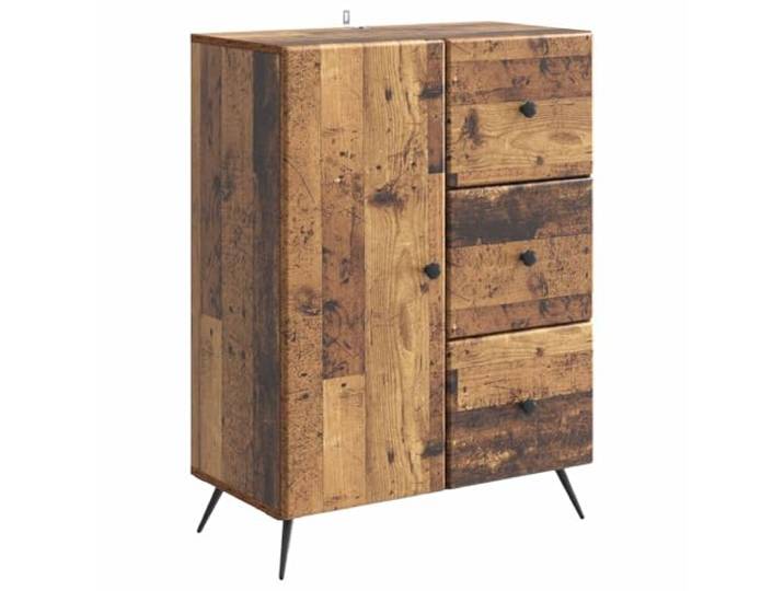 KPOTUERTU Sideboard Altholz 66 x 34,5 x 90 cm Holzwerkstoff Buffet mit Fächern, Schubladen, Regalen, Esszimmer, Wohnzimmer, Büro, Winterdeko