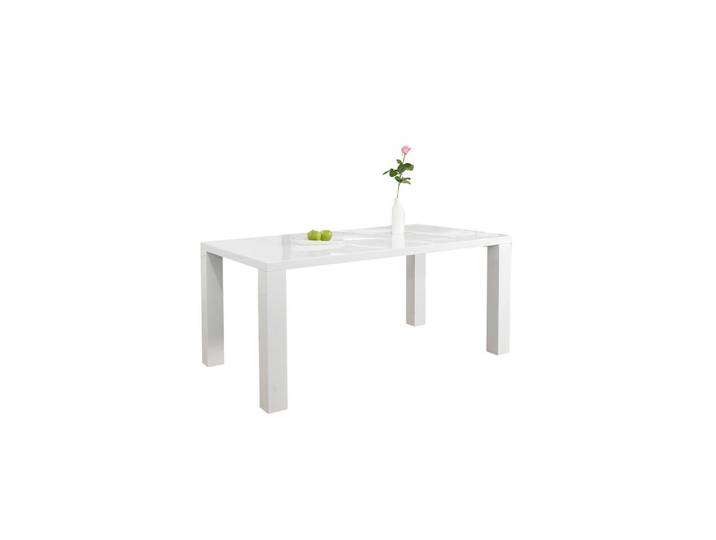 Mid.you Esstisch, Weiß Hochglanz, rechteckig, eckig, 100x76x200 cm, in verschiedenen Größen erhältlich, Esszimmer, Tische, Esstische
