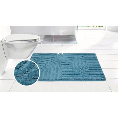 Badematte OTTO HOME "Zen, Badvorleger, Badezimmer Teppich, Duschvorleger", petrol, H:10mm, Polyester, Badematten, Badematte, Uni Farben, Hoch-Tief-Effekt, modernes Muster, Zen