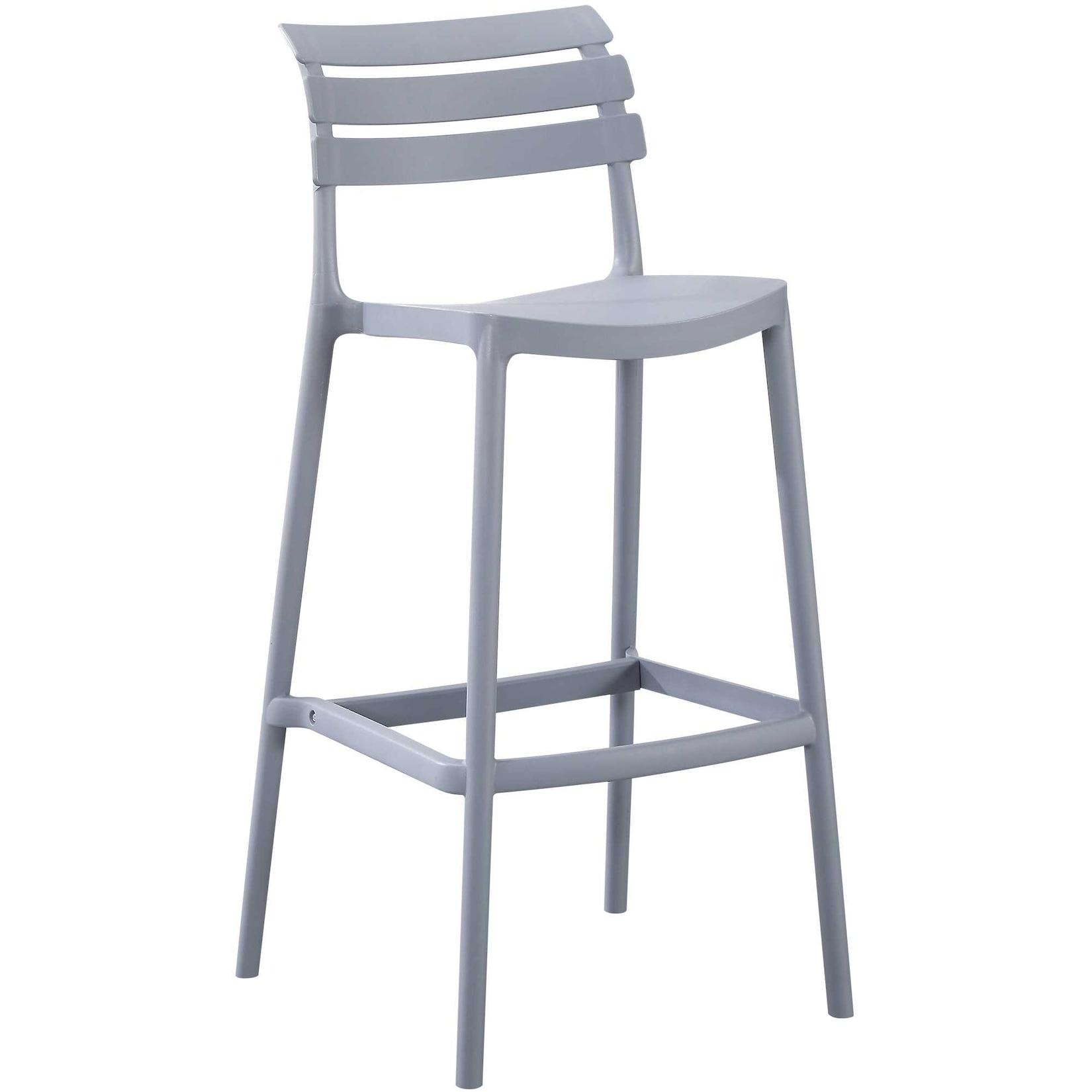 CLP Barhocker mit Lehne Rafan, Barstuhl Garten Kunststoff wetterfest UV-beständig, Outdoor-Tresenhocker bis 150 kg belastbar robust