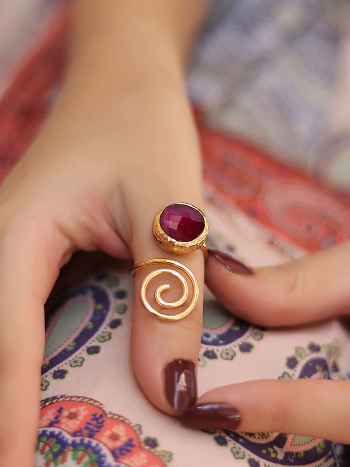 L'Atelier de Gaia Vergold. Ring mit Edelstein - onesize