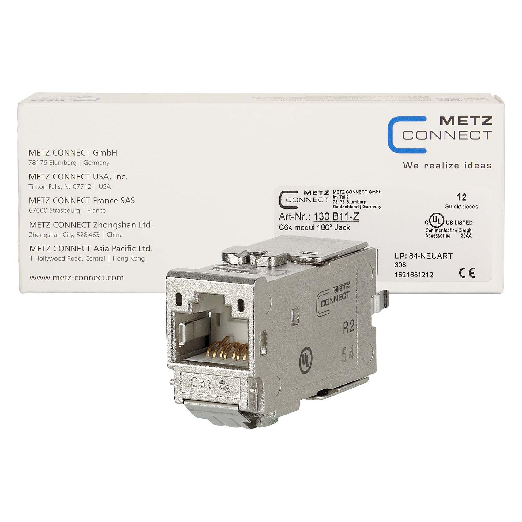 Metz Connect C6Amodul 180° - Modulare Eingabe - RJ-45 - Metallic (Packung mit 12) (Kabel Zubehör) (130B11-Z)