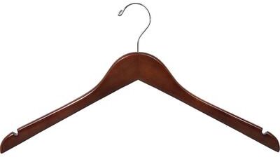 The Great American Hanger Company Wooden Walnut Finish Clothes Hanger