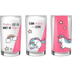 EinhornLiebe - Milchgläser / Trinkgläser (3 Stück) Trinkglas Milchglas Einhorn Unicorn