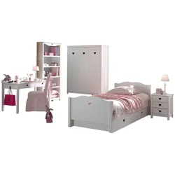 KINDERZIMMER Kamila 13 weiß aus MDF mit Bett, Schrank und Nachtkonsole