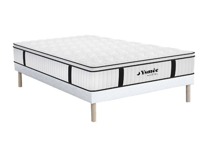 Taschenfederkernmatratze-Bettgestell-Set - 160 x 200 cm - feuerfest - mit integriertem Topper - Stärke 28 cm - DELICE von YSMÉE HOTEL