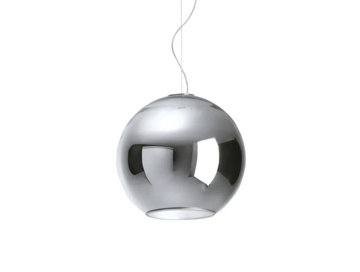 FONTANA ARTE lampe à suspension GLOBO DI LUCE LARGE (Chrome - verre et métal)